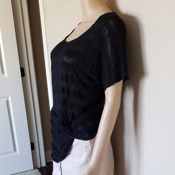 VANITY BLACK SEE THROUGH SHORT SLEEVE TOP - Picture 3 of 5